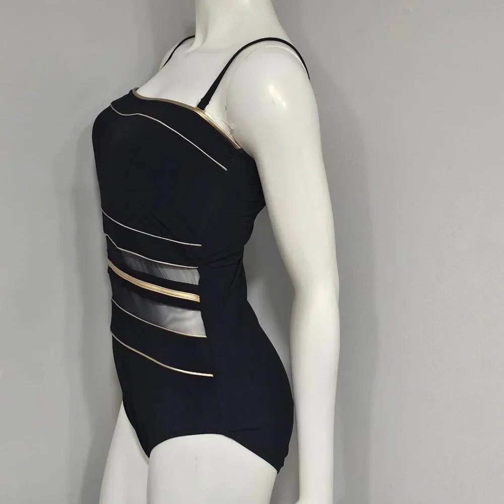 Gottex Onyx Bandeau Strapless One Piece Swimsuit NWOT - Picture 3 of 10